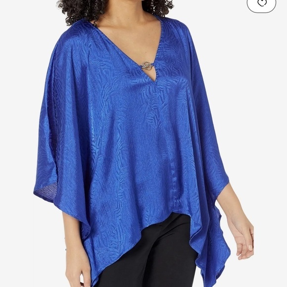 MICHAEL Michael Kors Zebra Plisse Haneck Hem Top - Picture 1 of 9